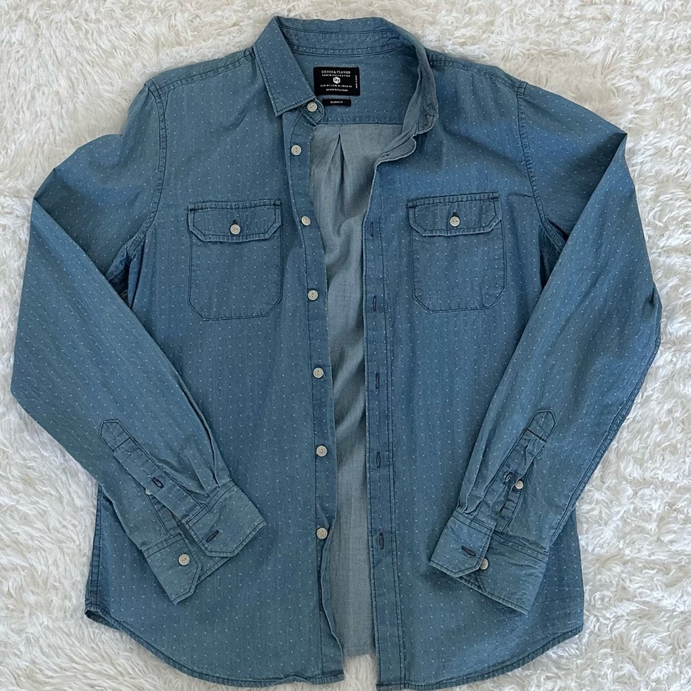 Light Polka Dot Denim Shirt